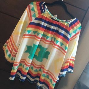 Colorful western styled boutique blouse.